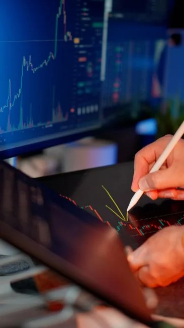 A laptop displaying an analytics dashboard with real-time data tracking and analysis tools.